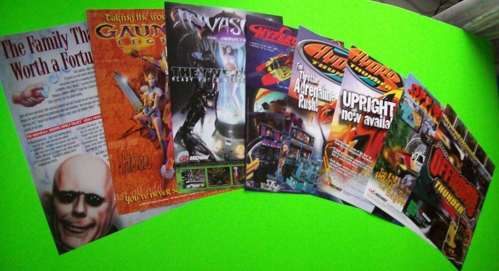 Arcade Game Flyers Addams Family Gauntlet Area 51 Rampage Tekken NBA Showtime